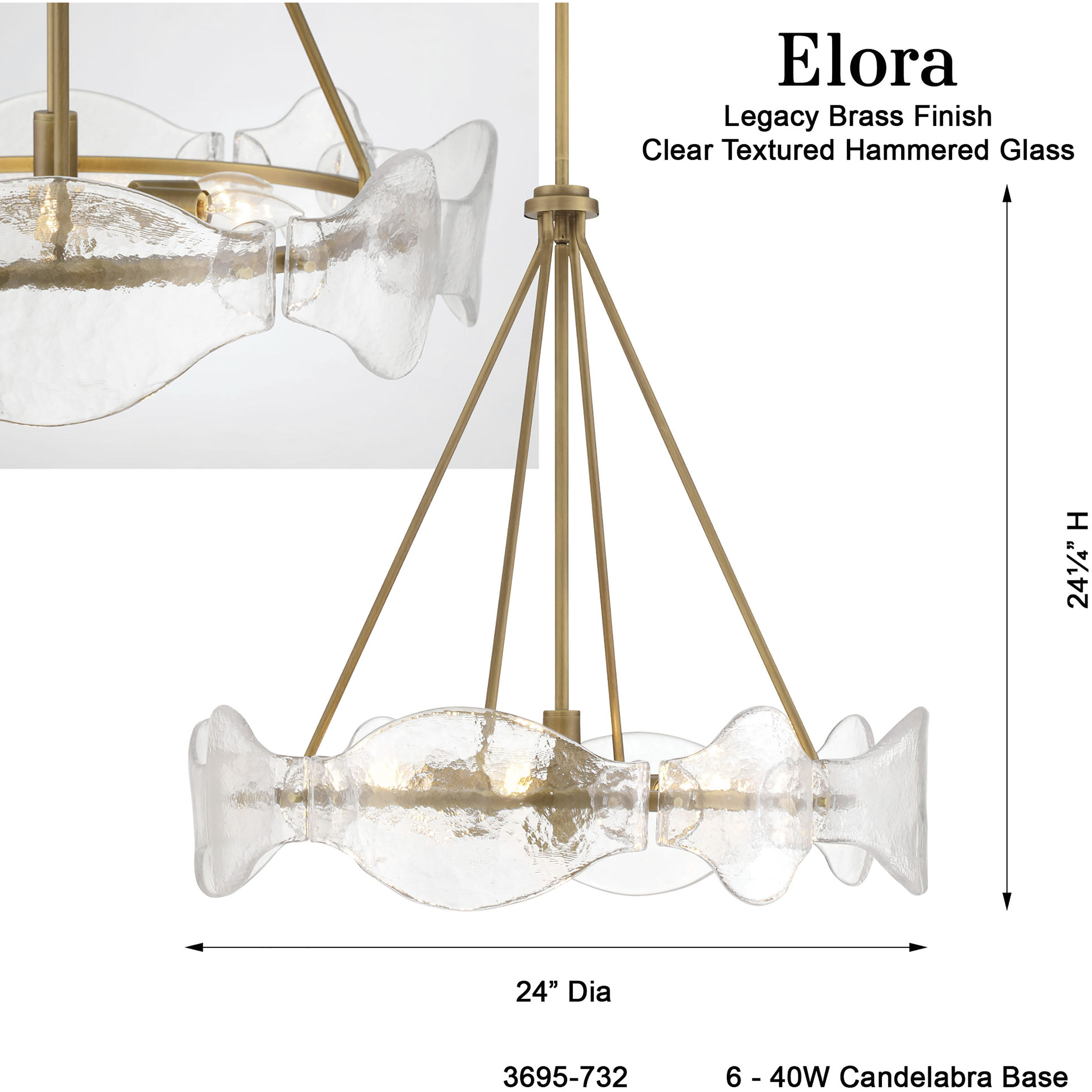 Elora 6 Light 24 inch Legacy Brass Pendant Ceiling Light