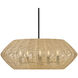 Lisa McDennon Luca 5 Light 28 inch Black Indoor Chandelier Ceiling Light in Black / Camel Rattan, Convertible