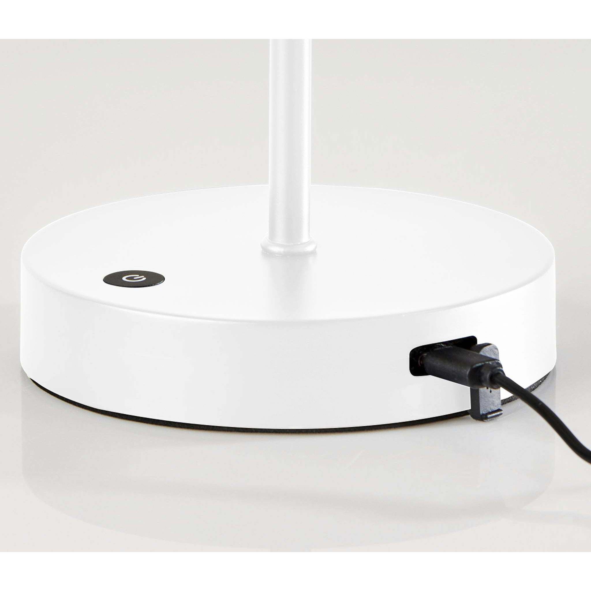 Stevie 15 inch 1.50 watt White LED Cordless Table Lamp Portable Light