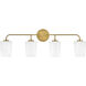 Kline LED 33 inch Heritage Brass Bath Light Wall Light