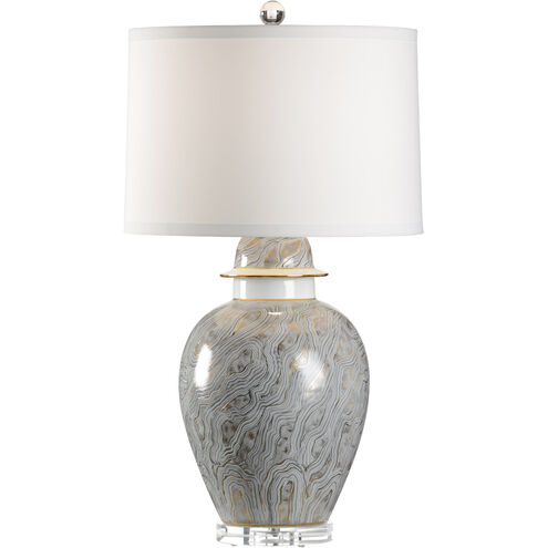 Chelsea House 33 inch 100.00 watt White/Gray Marblized/Gold/Clear Table Lamp Portable Light