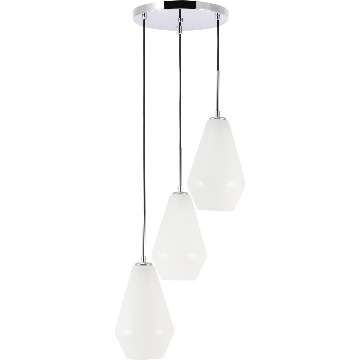 Gene 3 Light 17.3 inch Chrome Pendant Ceiling Light