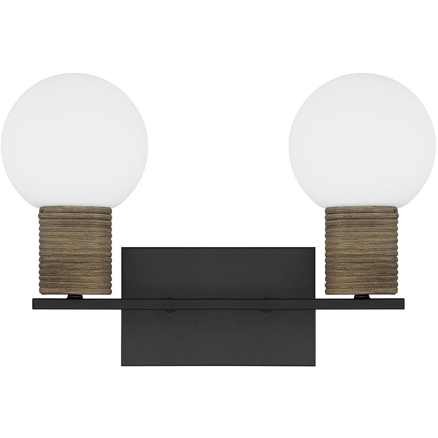 Jarrell 2 Light 14.63 inch Matte Black Bathroom Vanity Light Wall Light