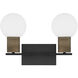 Jarrell 2 Light 14.63 inch Matte Black Bathroom Vanity Light Wall Light