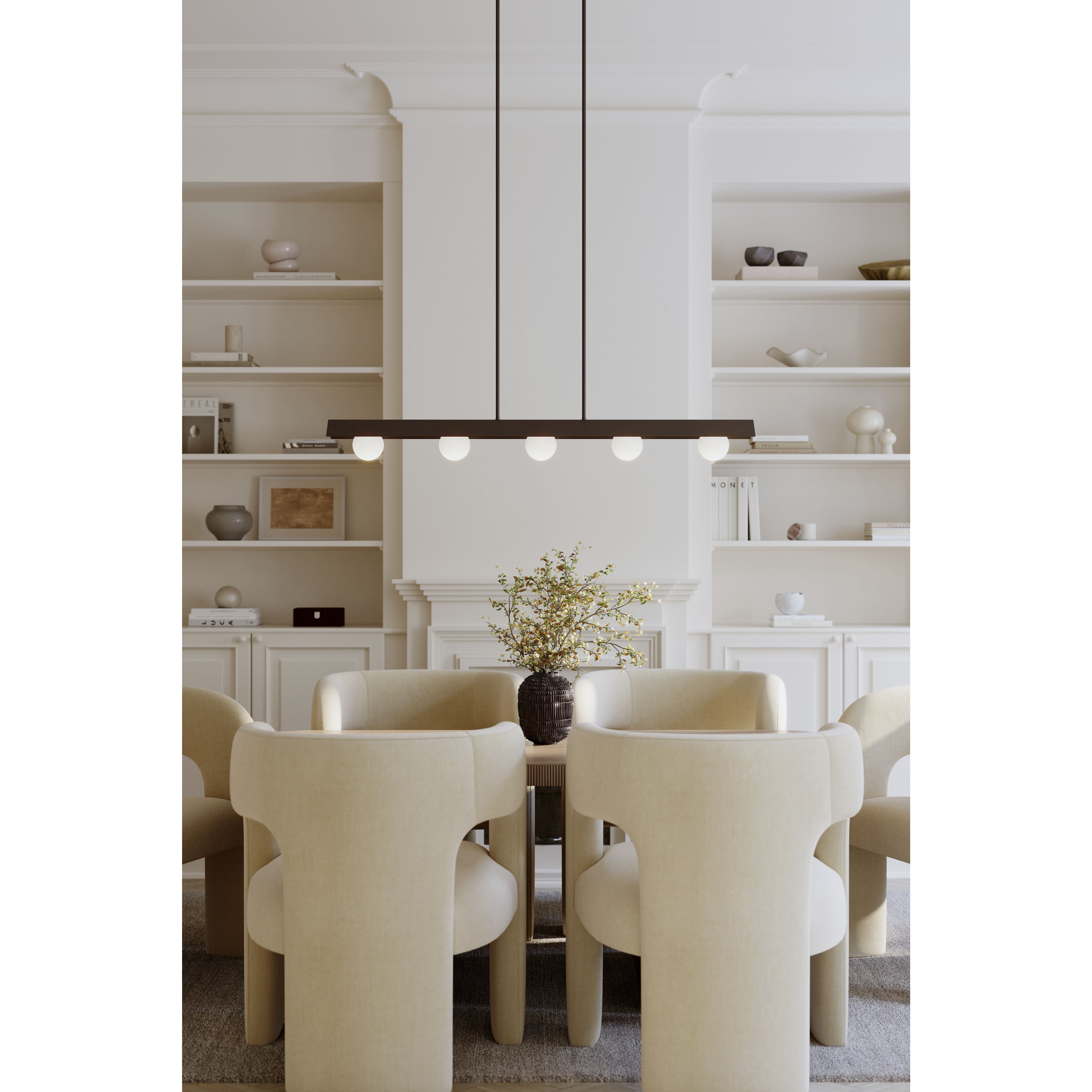 Vestra LED 54 inch Dark Bronze Linear Chandelier Ceiling Light