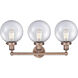 Beacon 3 Light 24.5 inch Antique Copper and Seedy Bath Vanity Light Wall Light