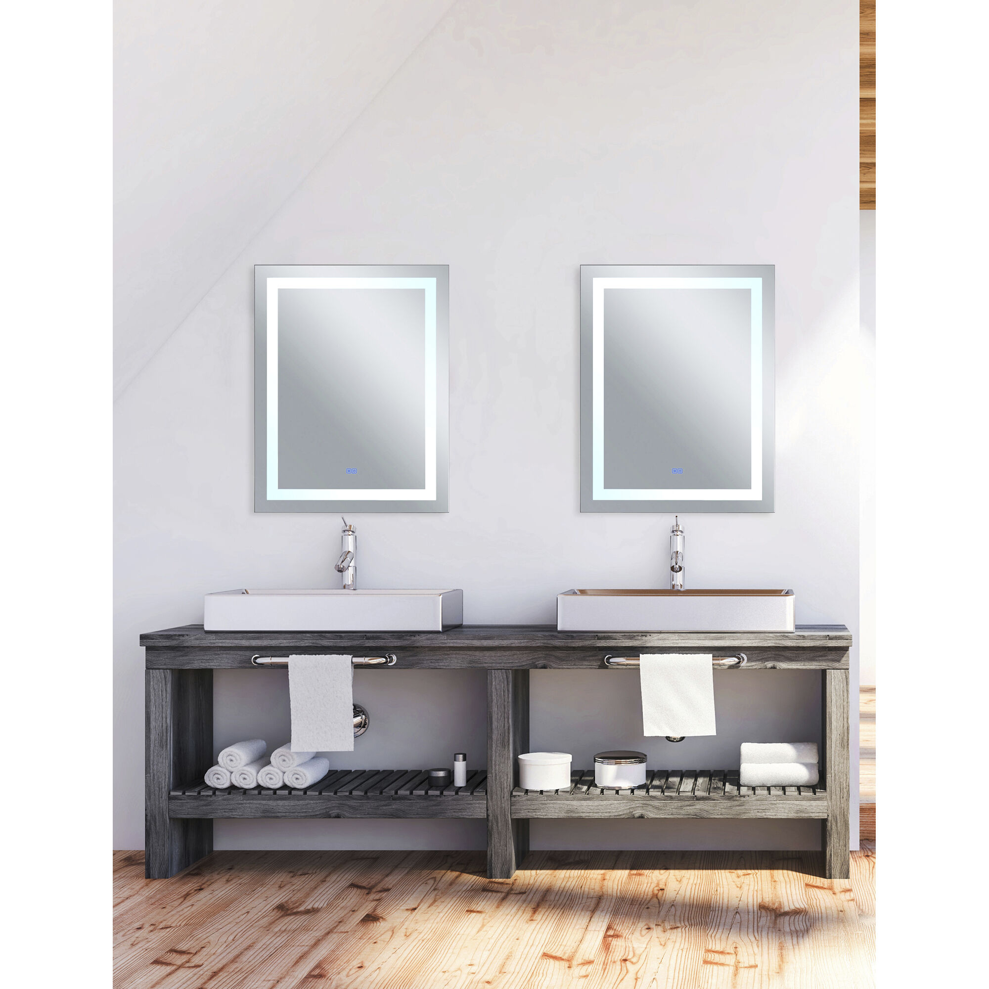 Abril 40 X 31.5 inch Matte White Mirror, Rectangle