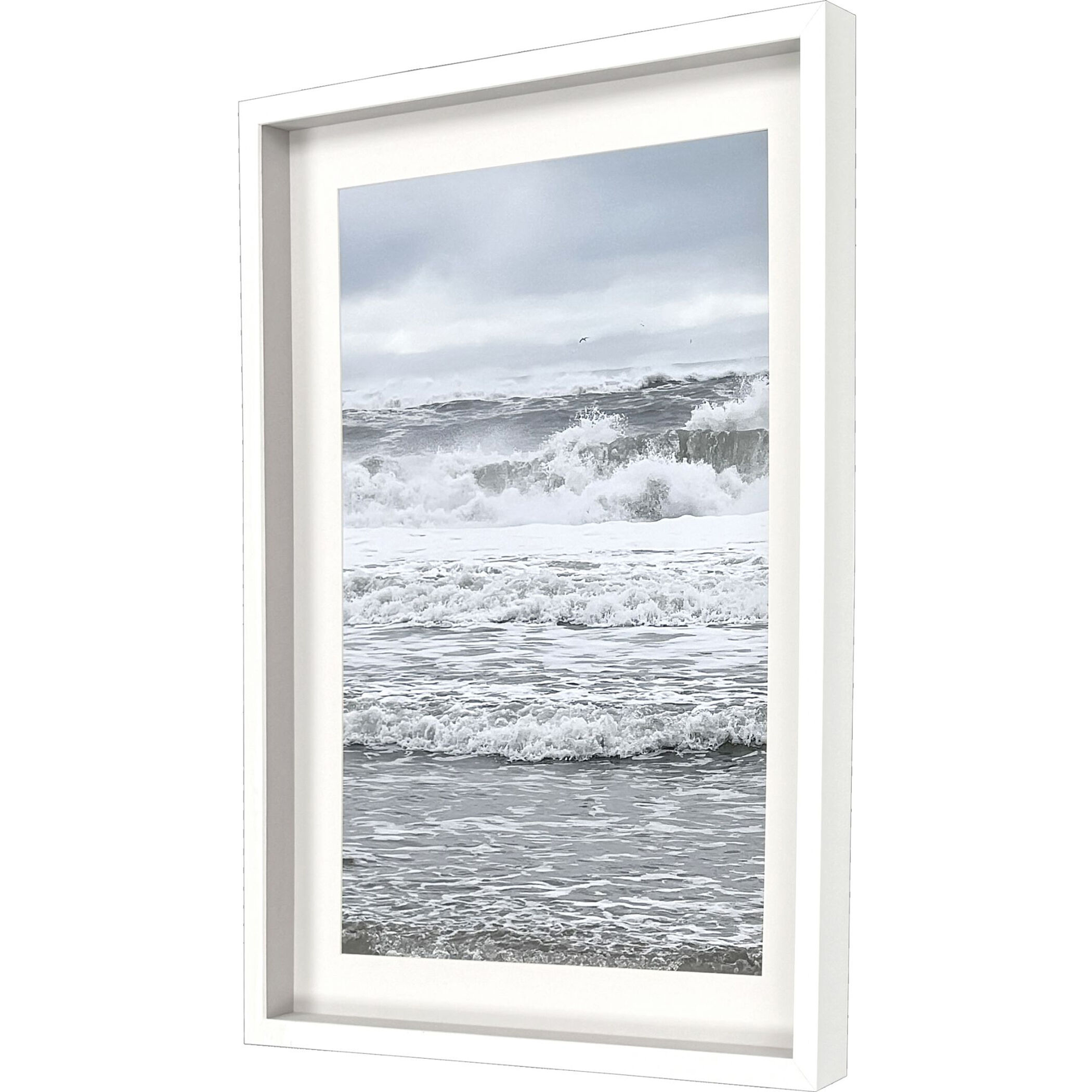 Cool Coastal Blue and Gray and White Framed Art