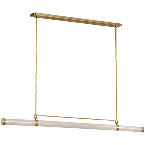 Avroko Alo LED 64 inch Polished Natural Brass Linear Chandelier Ceiling Light in 120V