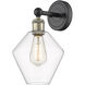 Cindyrella Sconce Wall Light in Black Antique Brass, Clear