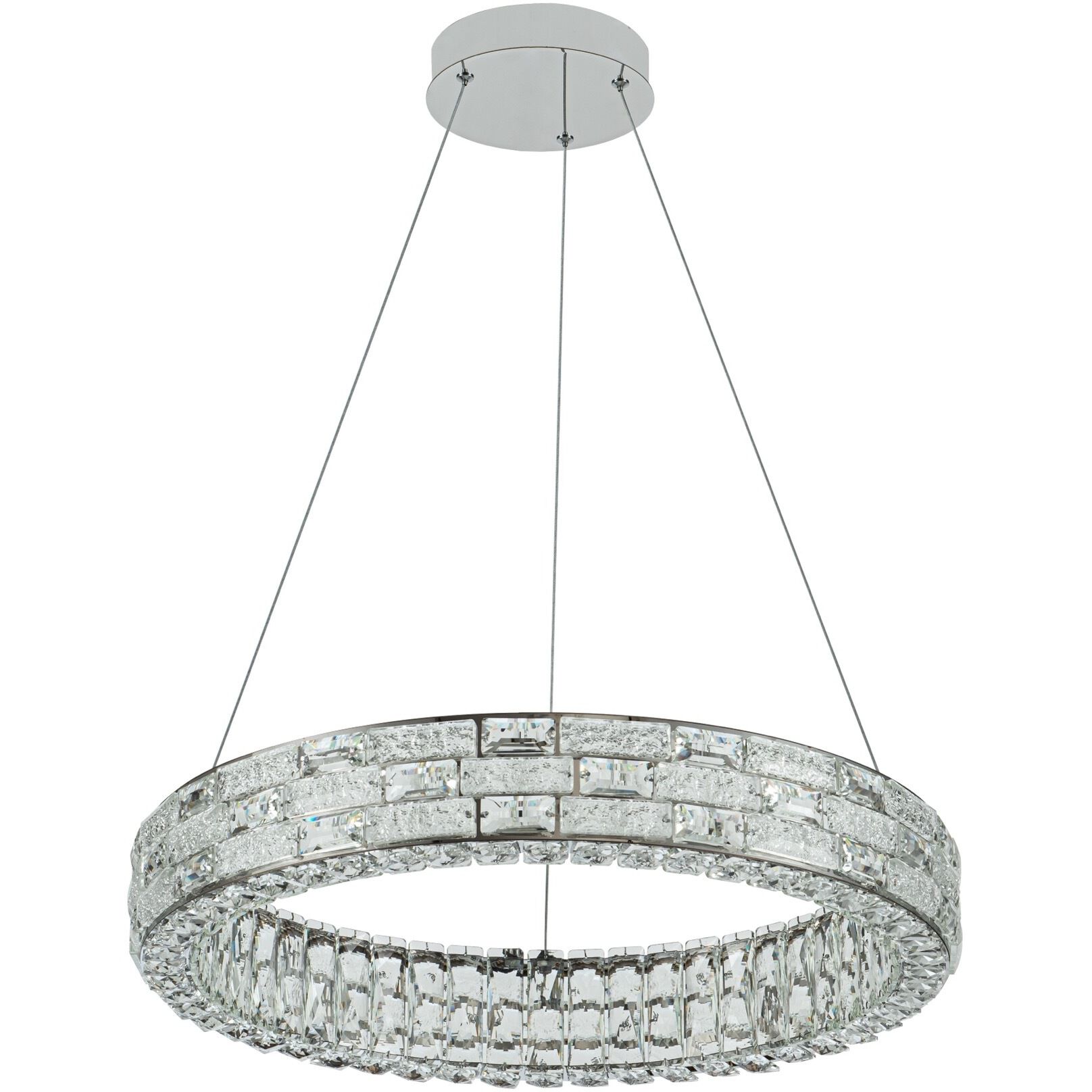 Elegance LED 23.62 inch Polished Nickel Chandelier Ceiling Light