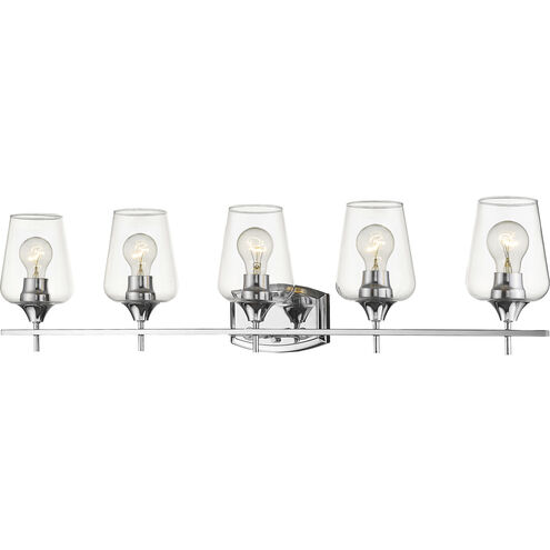 Joliet 5 Light 38 inch Chrome Vanity Wall Light