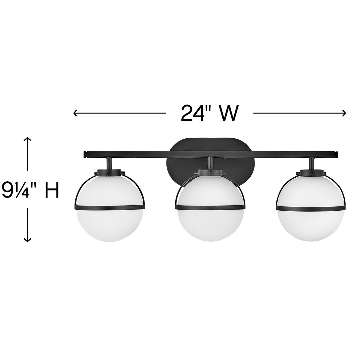 Hollis LED 24 inch Black Vanity Light Wall Light