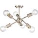 Module 6 Light 15 inch Satin Nickel Semi Flush Mount Ceiling Light