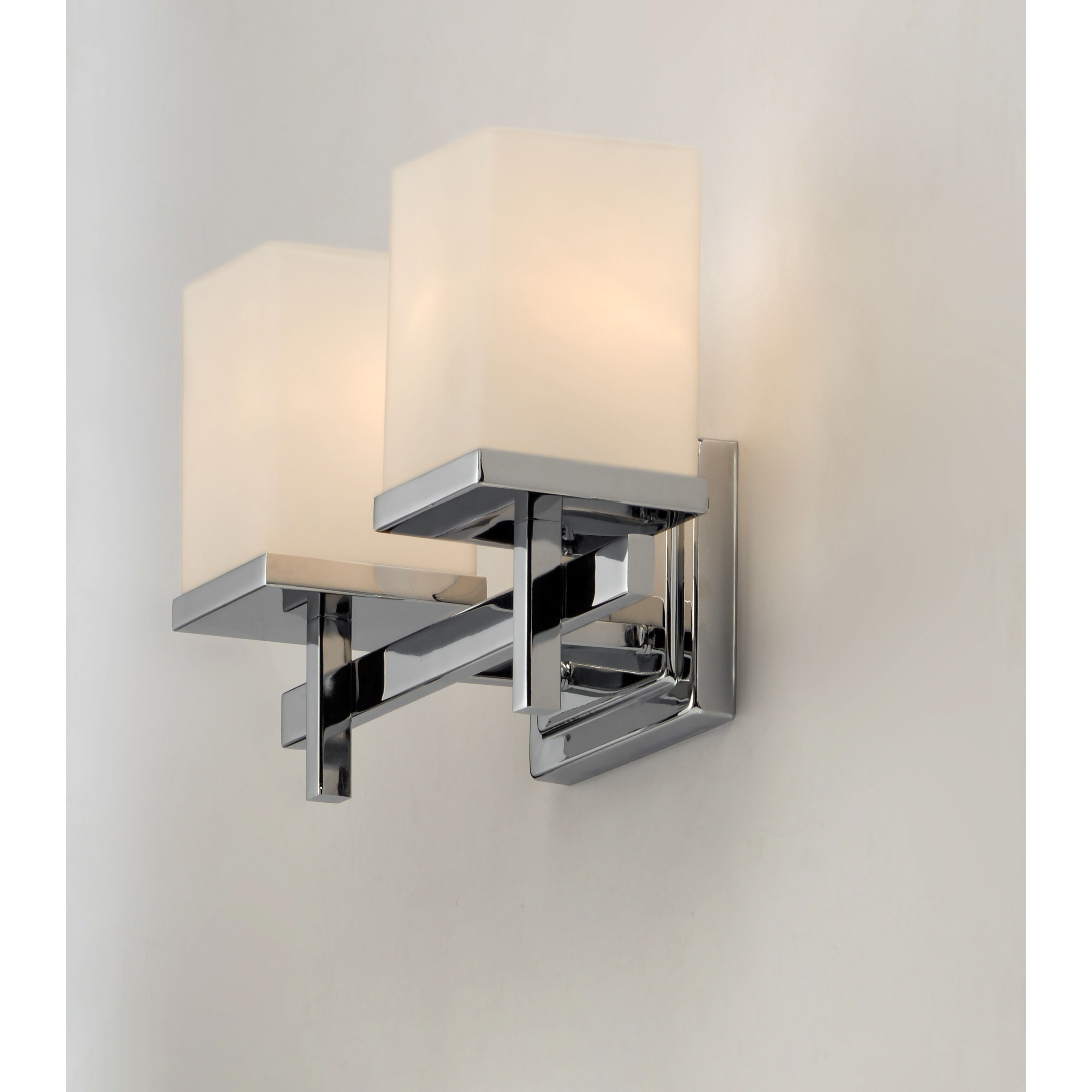 Tetra 2 Light 14 inch Polished Chrome Bath Vanity Wall Light in Satin White