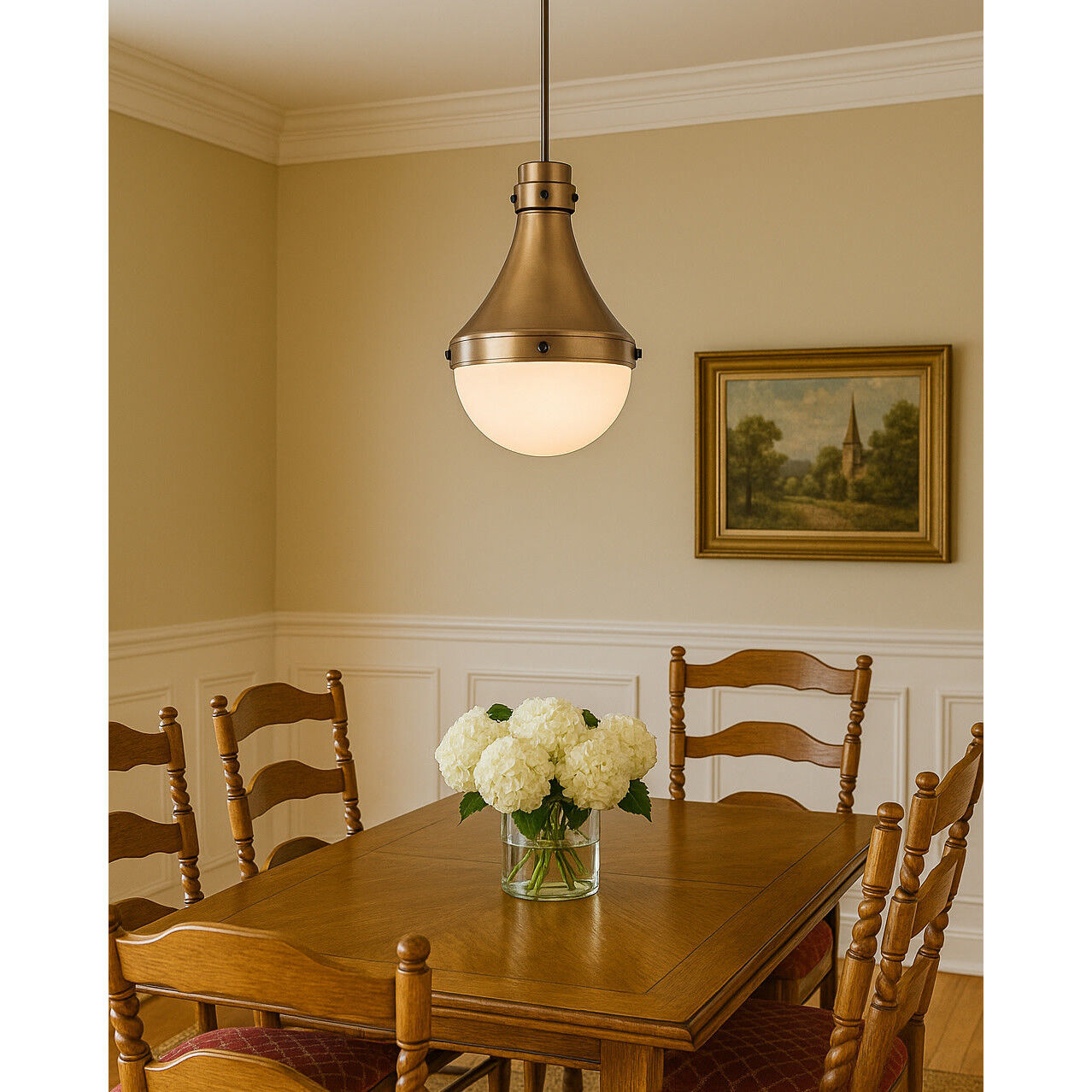 Oliver 1 Light 14.25 inch Heritage Brass with Black Oxide Indoor Pendant Ceiling Light