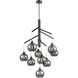 Andromeda 9 Light Graphite Foyer Pendant Ceiling Light in Smoke Glass