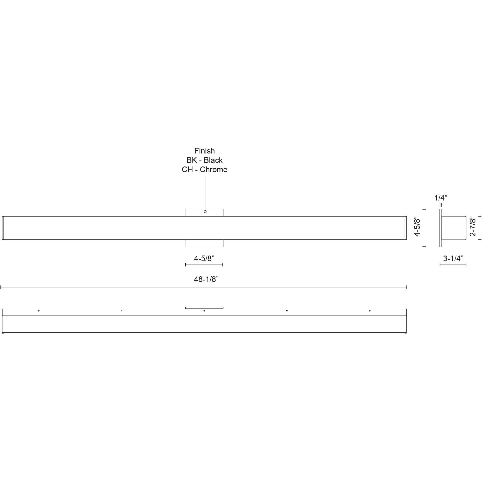 Jane LED 48.13 inch Chrome Bath Vanity Light Wall Light
