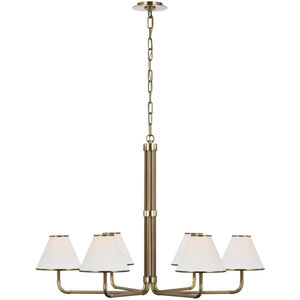 Marie Flanigan Rigby LED 37.75 inch Soft Brass and Natural Oak Chandelier Ceiling Light, XL