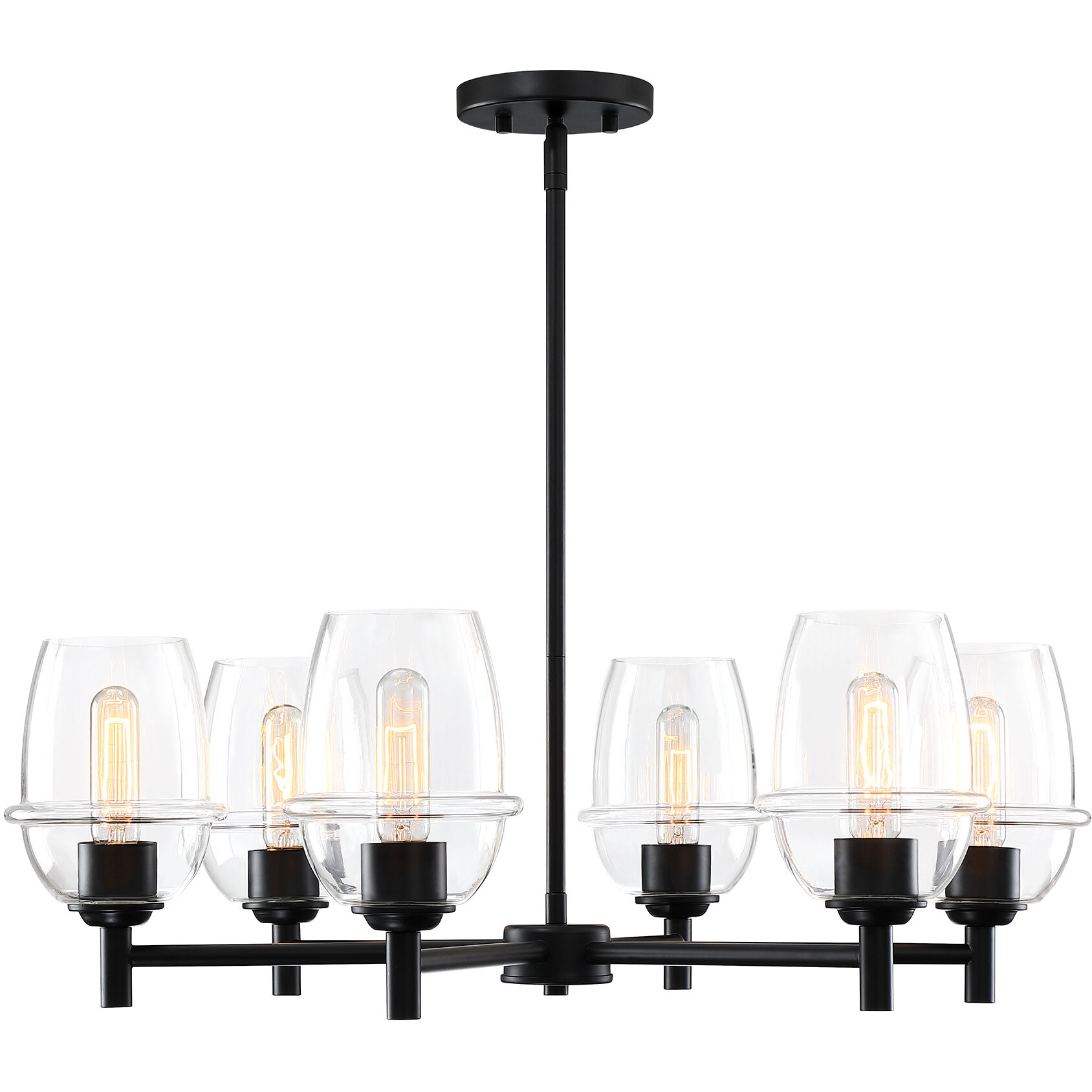 Summer Jazz 6 Light 28 inch Matte Black Chandelier Ceiling Light