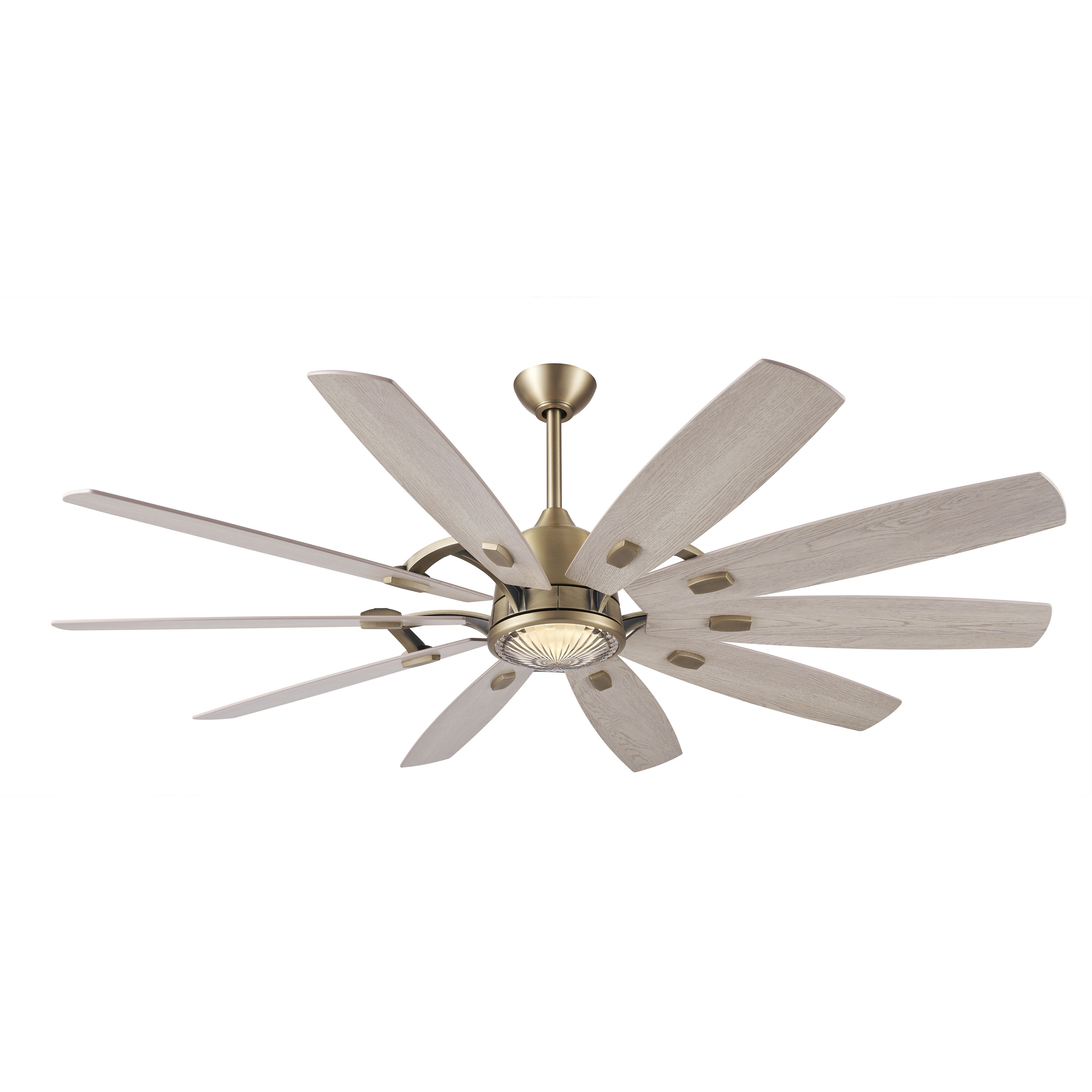 Barn 65 inch Legacy Brass with Bleached Wood Blades Smart Ceiling Fan