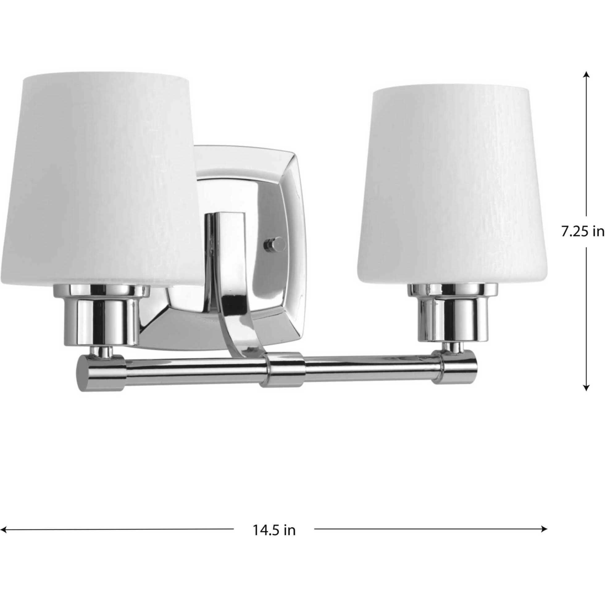 Glance 2 Light 15 inch Polished Chrome Bath Vanity Wall Light, Design Series