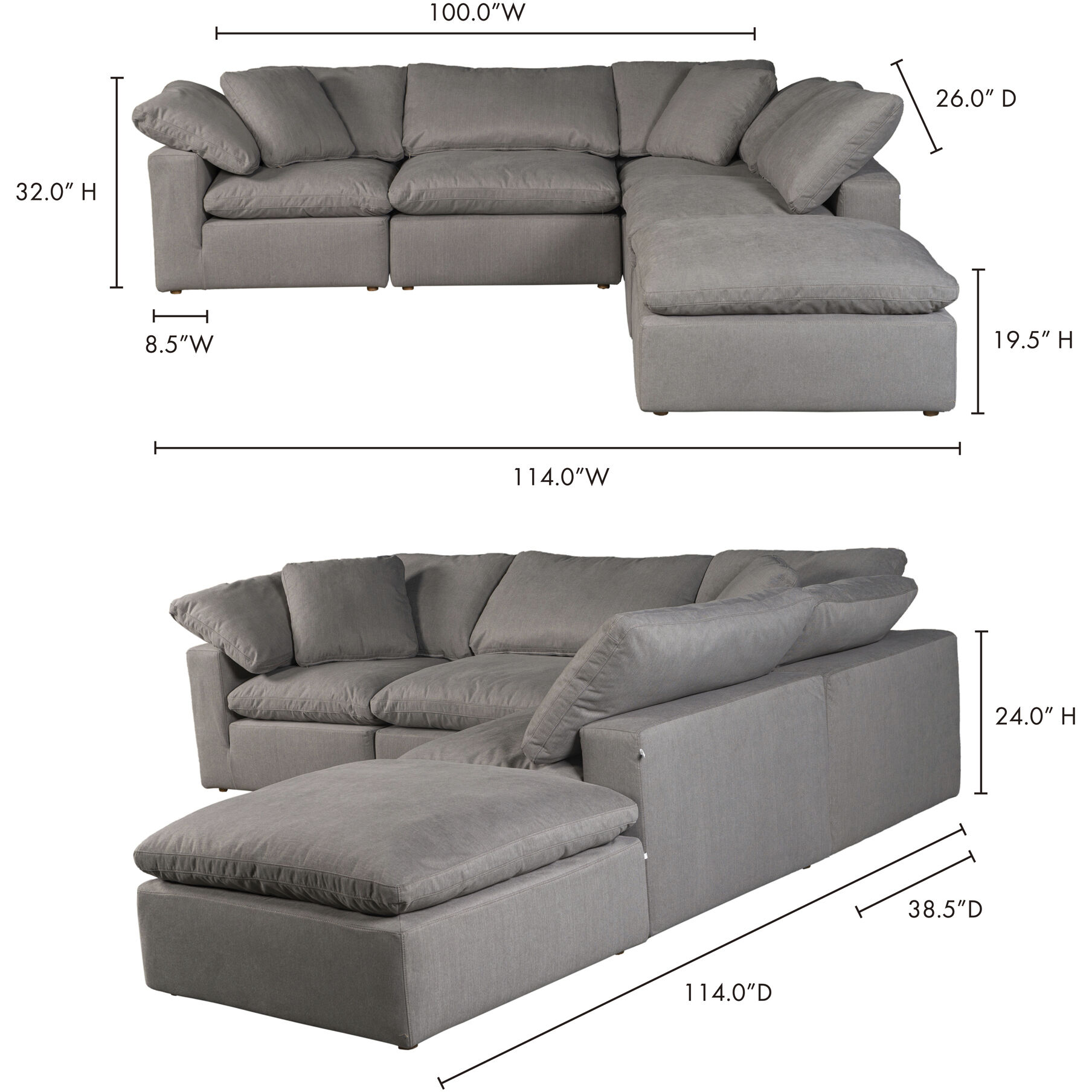 Terra Condo Dream Grey Modular Sectional