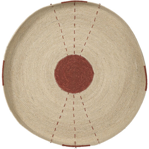Sundial Natural Seagrass with Rust Red Accent Wall Art
