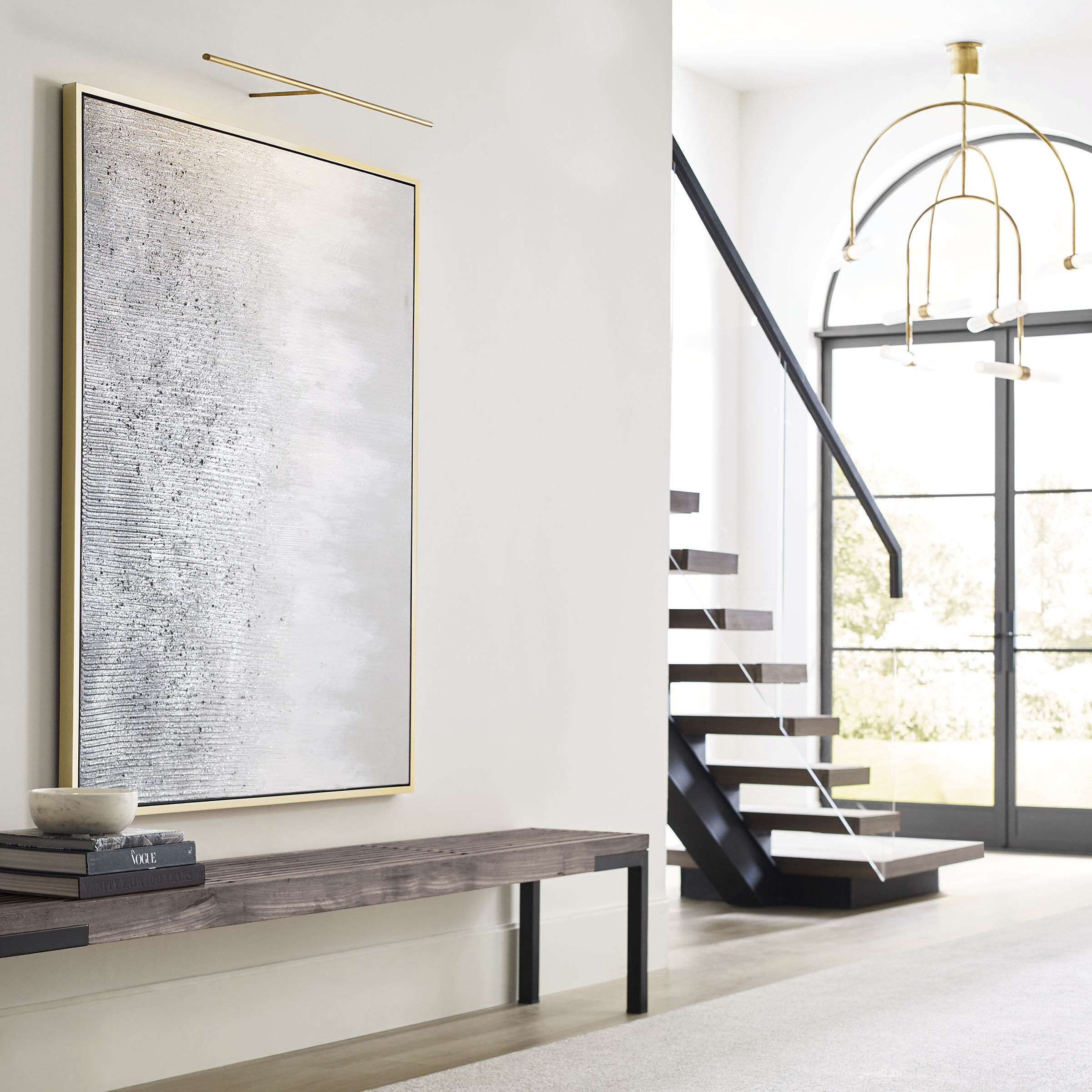 Sean Lavin Modern 20.8 watt Natural Brass Picture Light Wall Light, Integrated LED