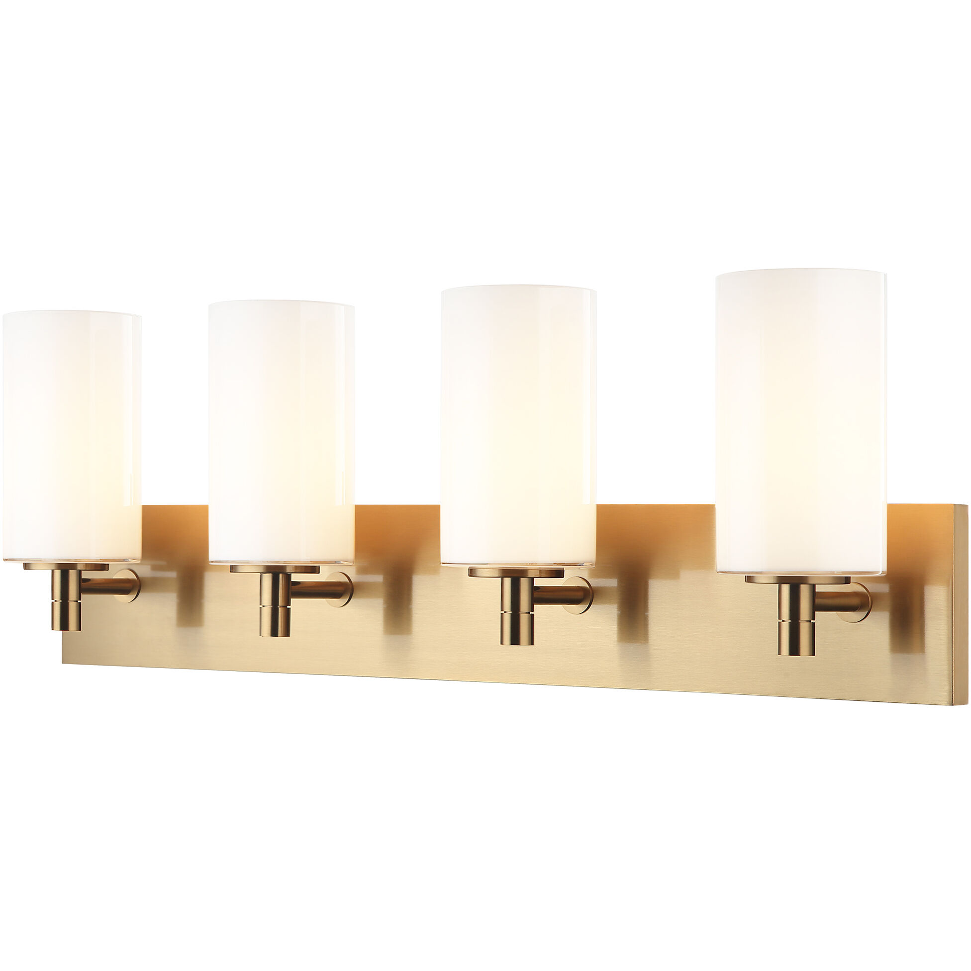 Candela 4 Light 29.13 inch Aged Gold Brass Wall Sconce Wall Light in Aged Gold Brass and Opal Glass