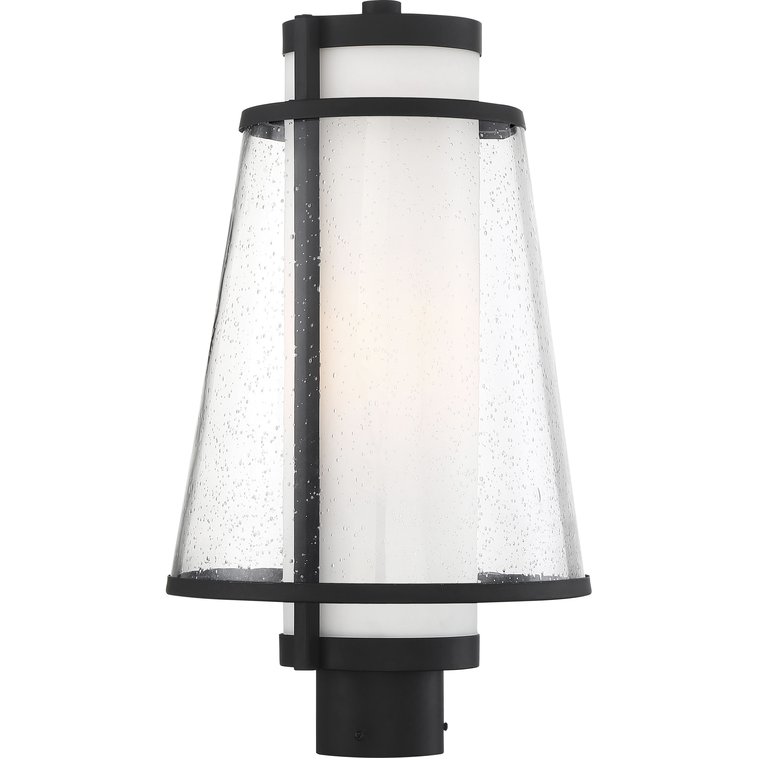 Anau 1 Light 18.38 inch Matte Black and Glass Outdoor Post Lantern