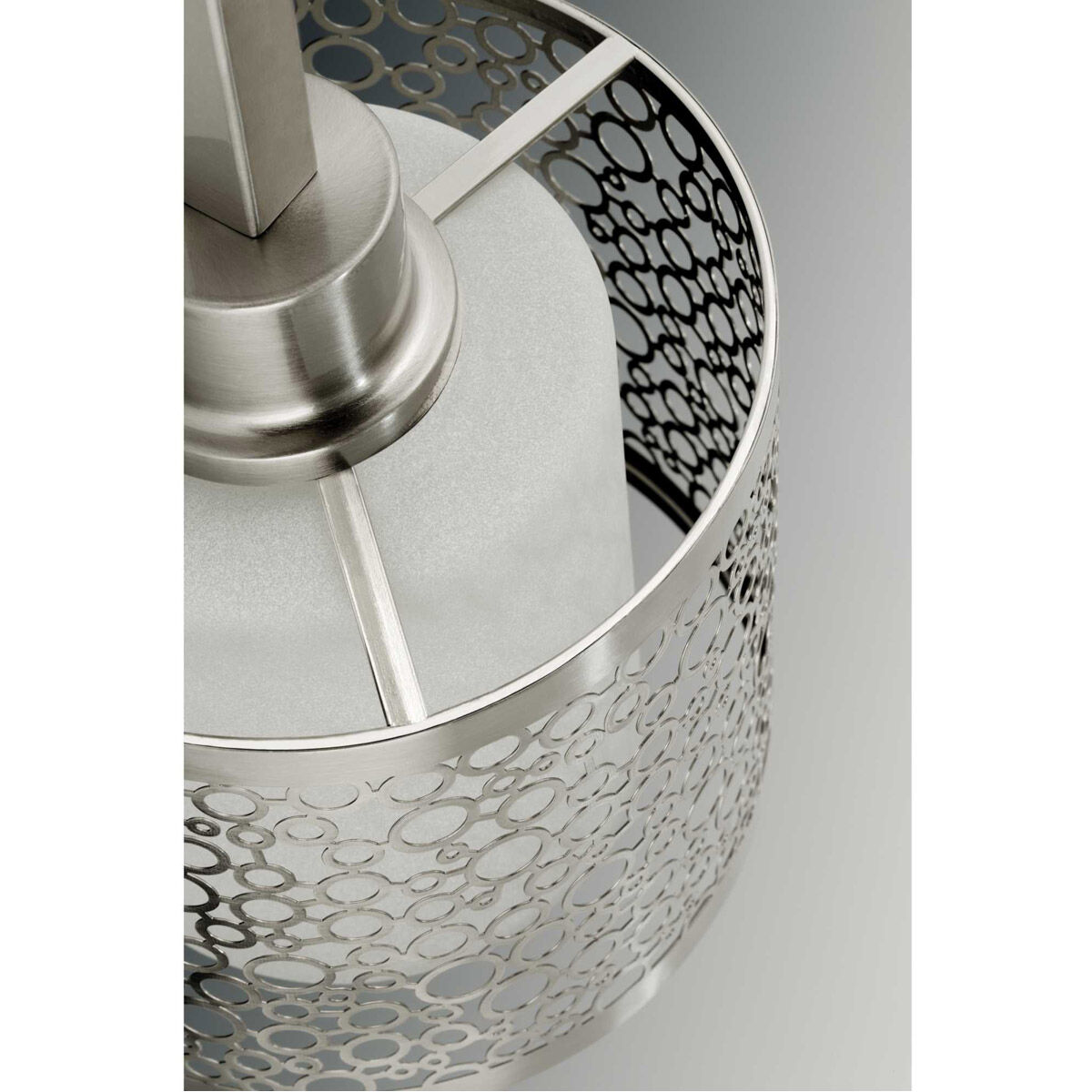 Mingle 1 Light 6 inch Brushed Nickel Mini-Pendant Ceiling Light in Etched Spotted White Glass