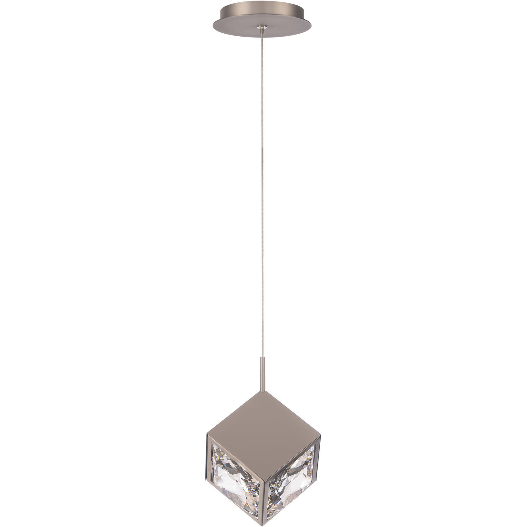 Ice Cube LED 6.63 inch Brushed Nickel Mini-Pendant Ceiling Light, dweLED
