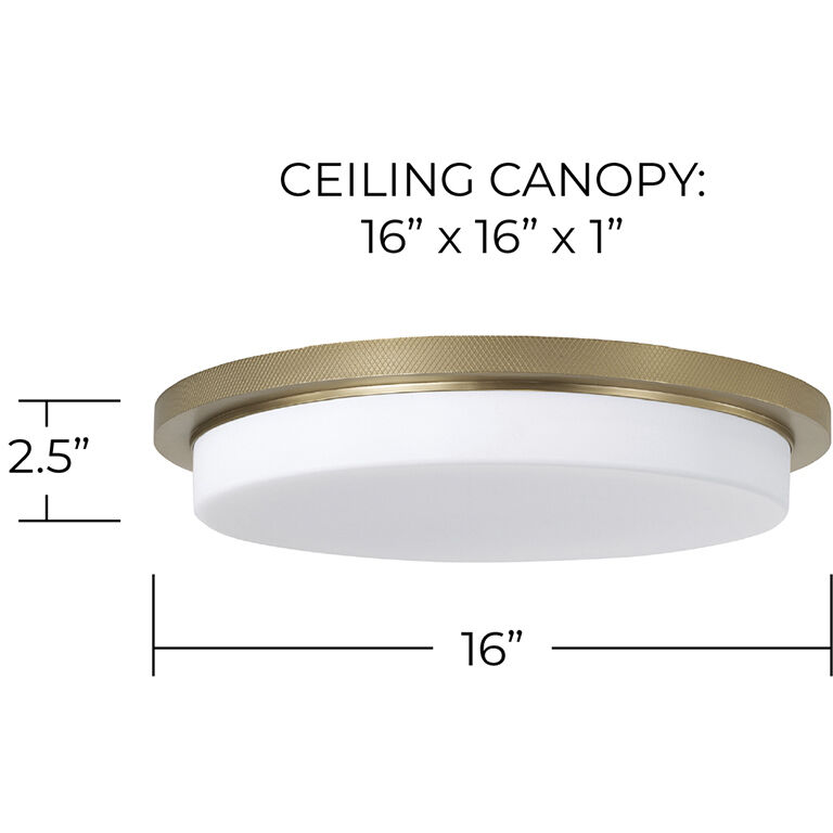 Dominic LED 16 inch Aged Brass Flush Mount Ceiling Light