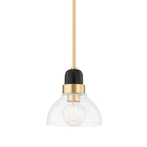 Camile 1 Light 8 inch Aged Brass Pendant Ceiling Light