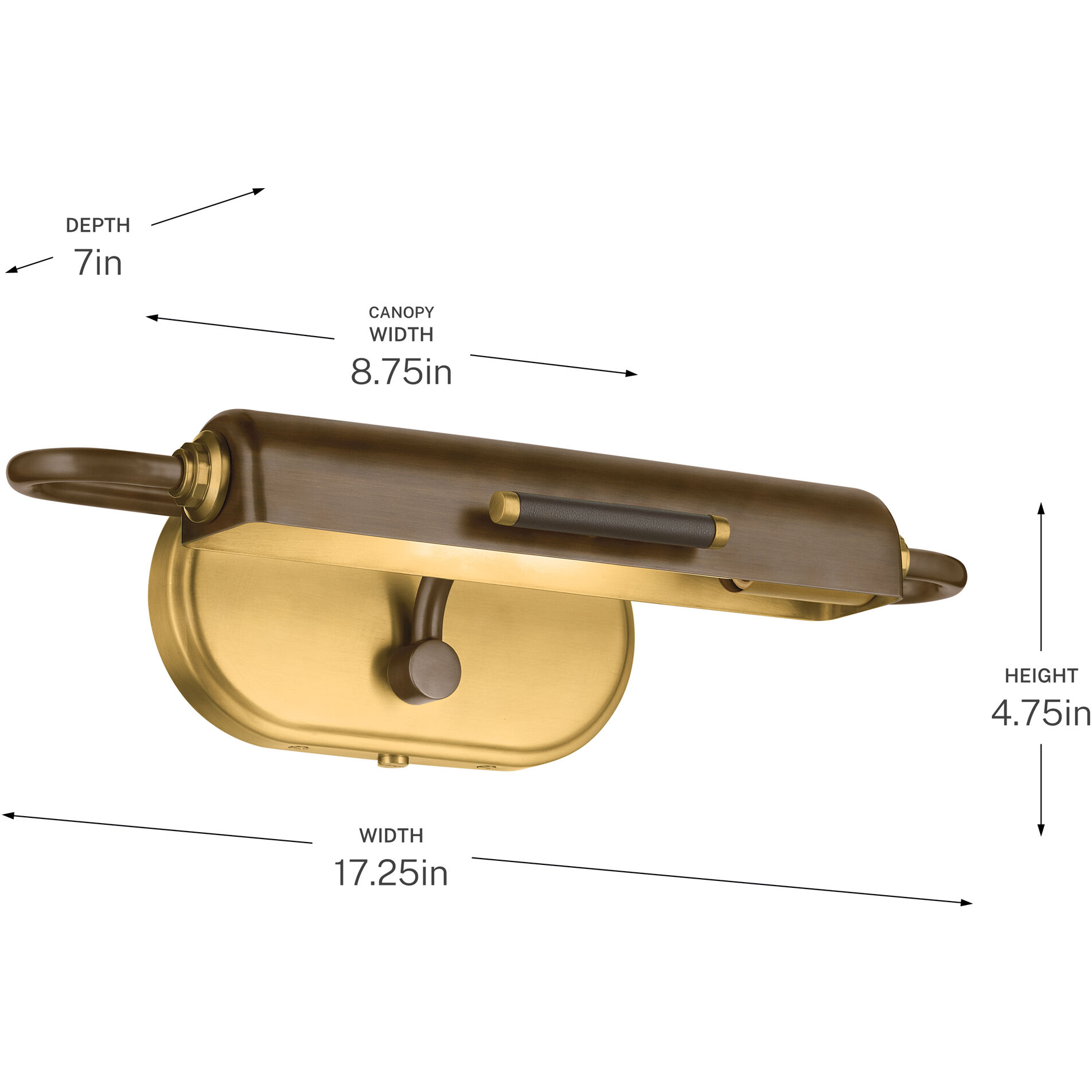 Caillier 13 watt 17.25 inch Lacquered Bronze Picture Light Wall Light