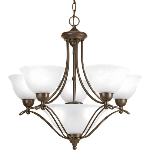 Avalon 5 Light 26 inch Antique Bronze Chandelier Ceiling Light in Alabaster Glass