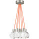 Sean Lavin Mina LED 5 inch Satin Nickel Pendant Ceiling Light in Orange Cord, LED 90 CRI 3000K, 7, Integrated LED