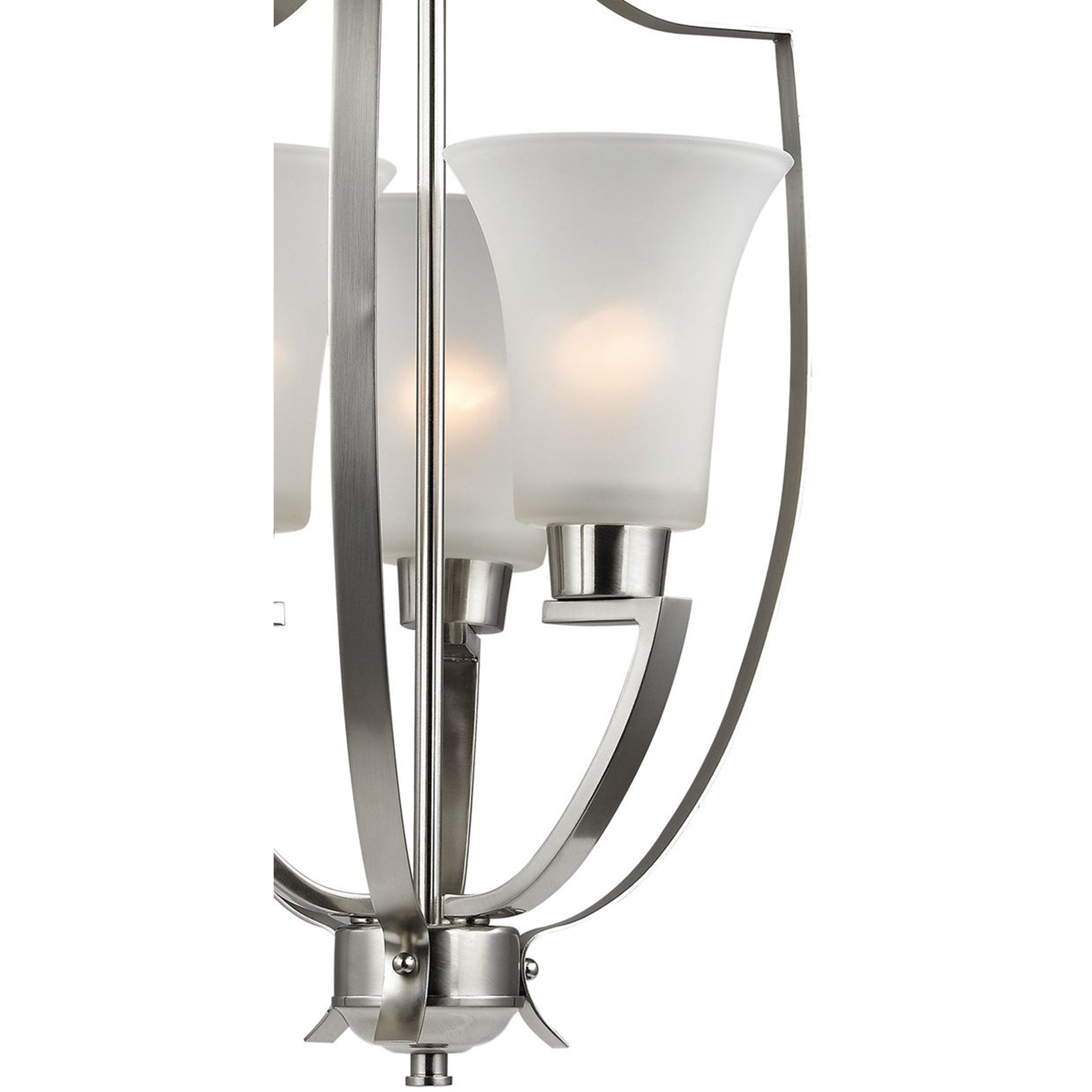 Foyer 3 Light 15 inch Brushed Nickel Chandelier Ceiling Light