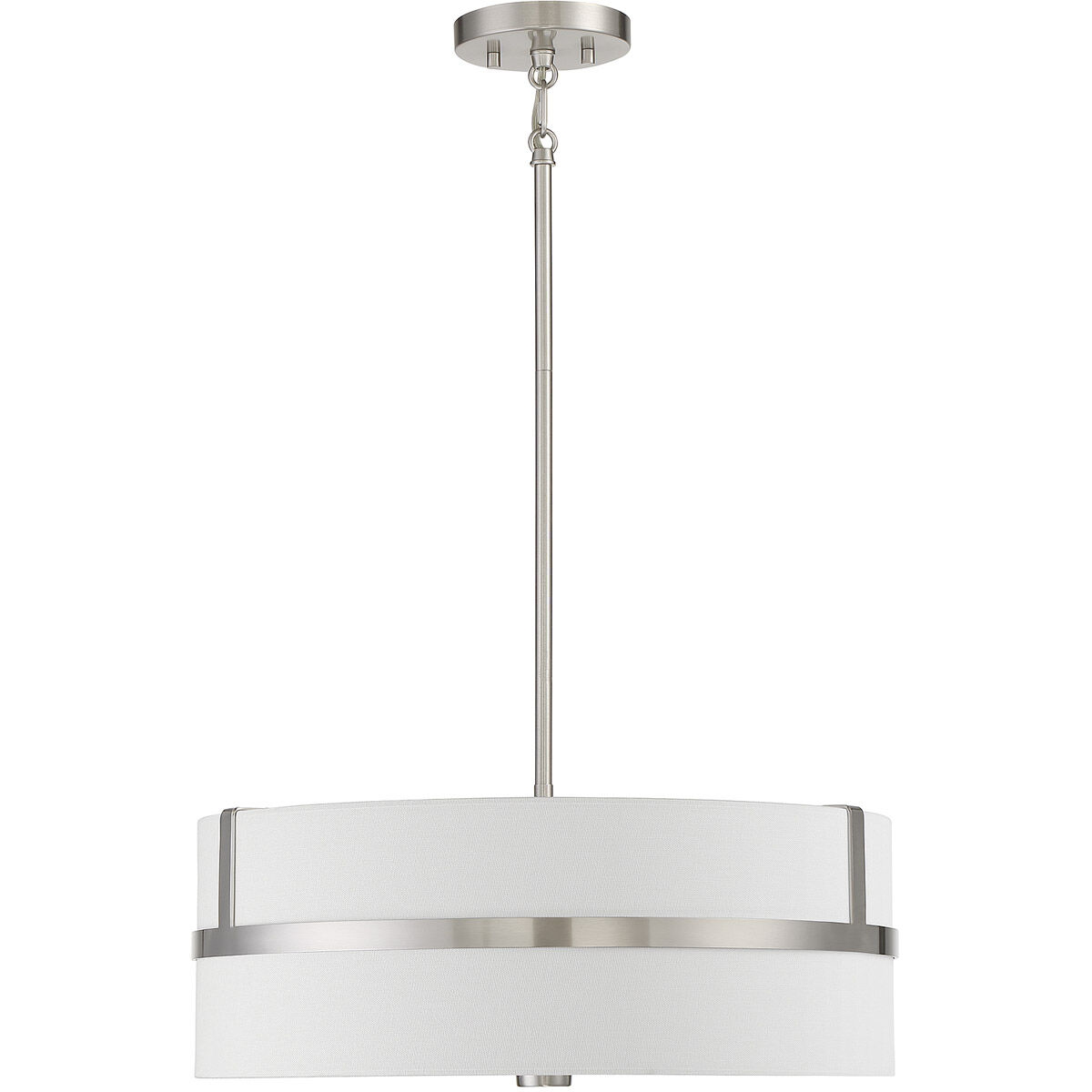 Contemporary 4 Light 20 inch Brushed Nickel Pendant Ceiling Light