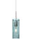 Juni 1 Light Satin Nickel Pendant Ceiling Light in Blue Bubble Glass 