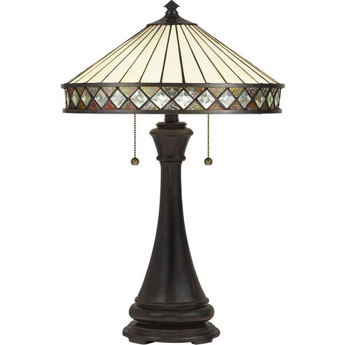 Bowing 24 inch 75 watt Vintage Bronze Table Lamp Portable Light
