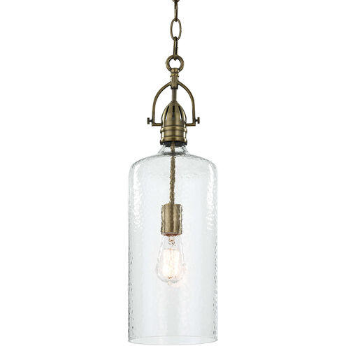 Bar 1 Light 6.5 inch Natural Brass Pendant Ceiling Light