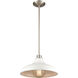 Grenville 1 Light 13 inch Brushed Nickel Pendant Ceiling Light in Matte White
