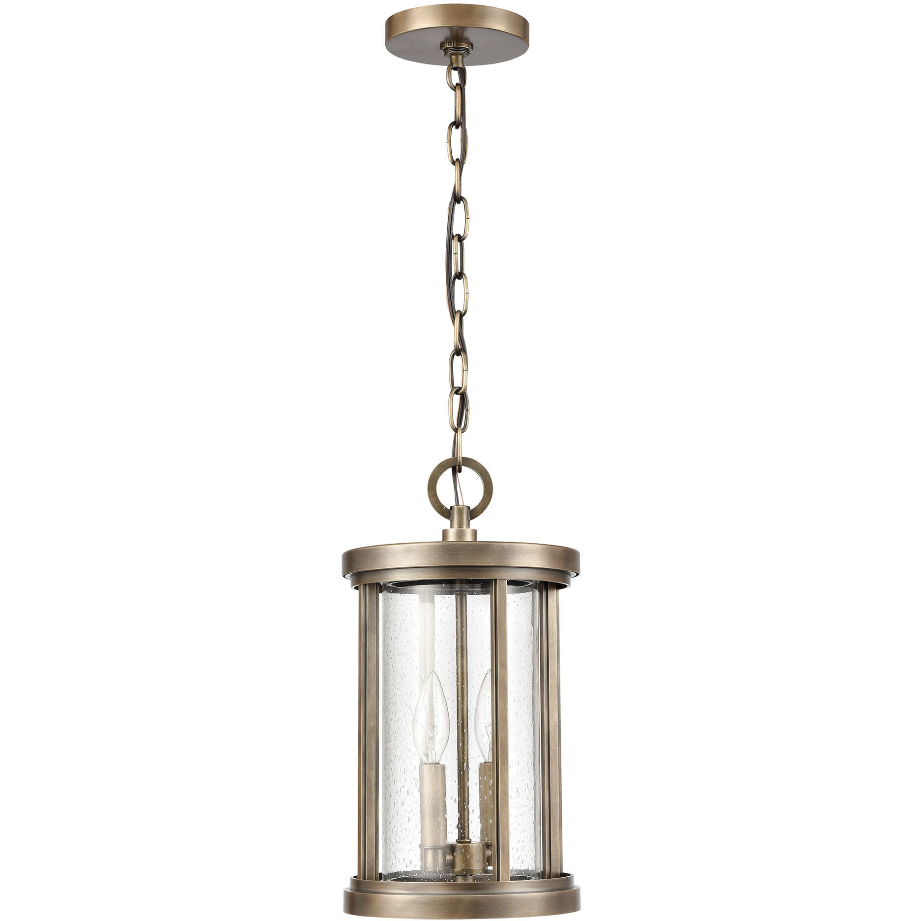 Brison 2 Light 8 inch Vintage Brass Outdoor Pendant