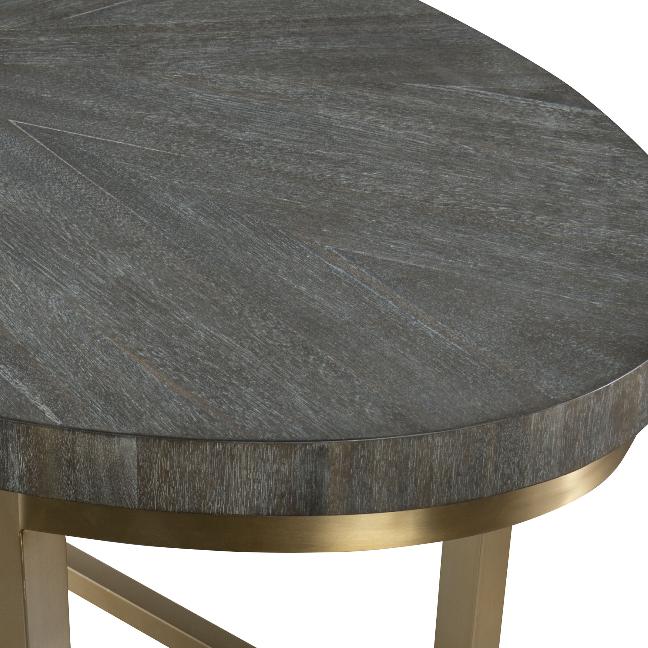 Taja 48 inch Brushed Brass and Dark Walnut Desk