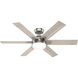 Georgetown 52 inch Brushed Nickel with Light Gray Oak Blades Ceiling Fan