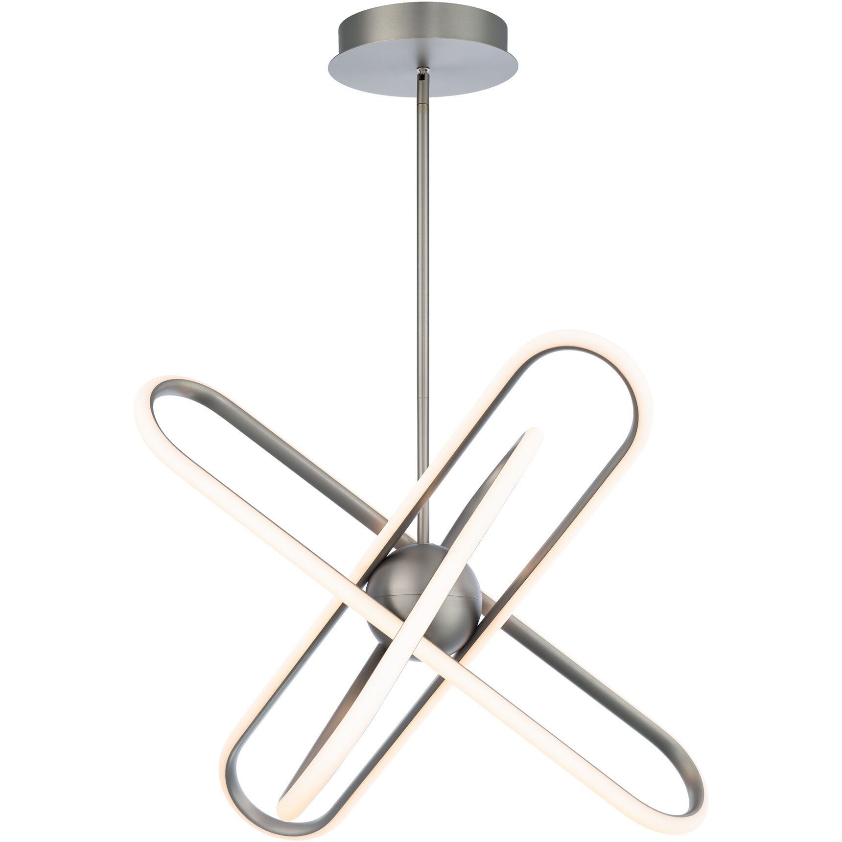 Valerius LED 21 inch Brushed Nickel Pendant Ceiling Light, dweLED