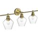 Gene 3 Light 28 inch Satin Gold Bath Sconce Wall Light
