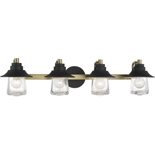 Westfield Manor 4 Light 34 inch Sand Coal/Soft Brass Bath Light Wall Light